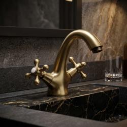Aquanello Heritage Ascot Klassischer nostalgischer Waschtischmischer Bronze BN-4101-HA